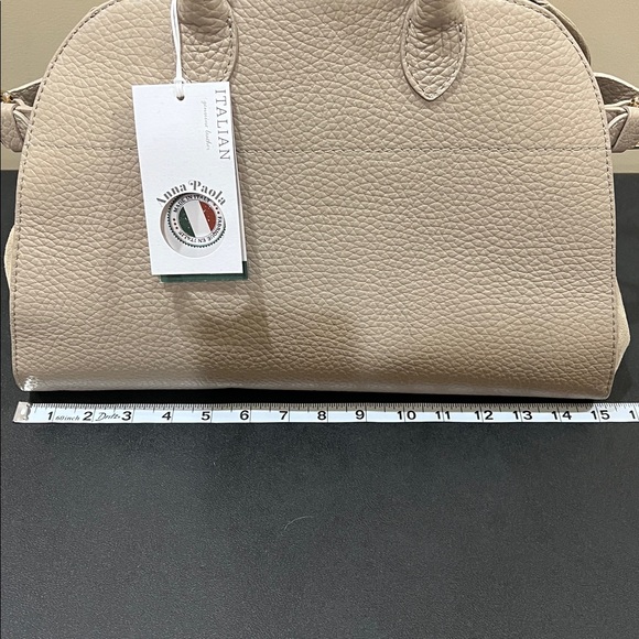 Anna Paola | Italian Leather Satchel w/ Crossbody & Scarf - Picture 12 of 16